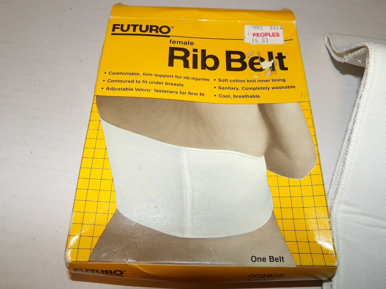 FUTURO RIB BELT, FEMALE, SIZE Large- NEW IN BOX- Vintage 1983
