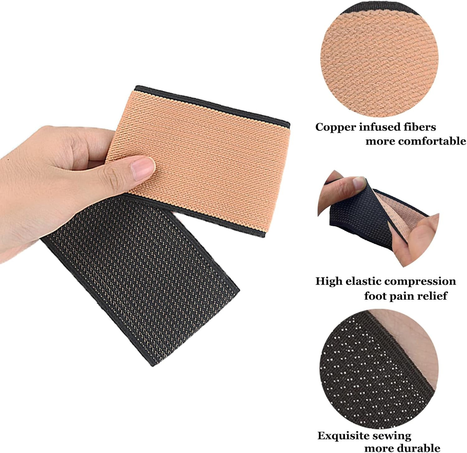 Copper Arch Support Sleeves (4PCS), Plantar Fasciitis Braces for Foot Care, Foot