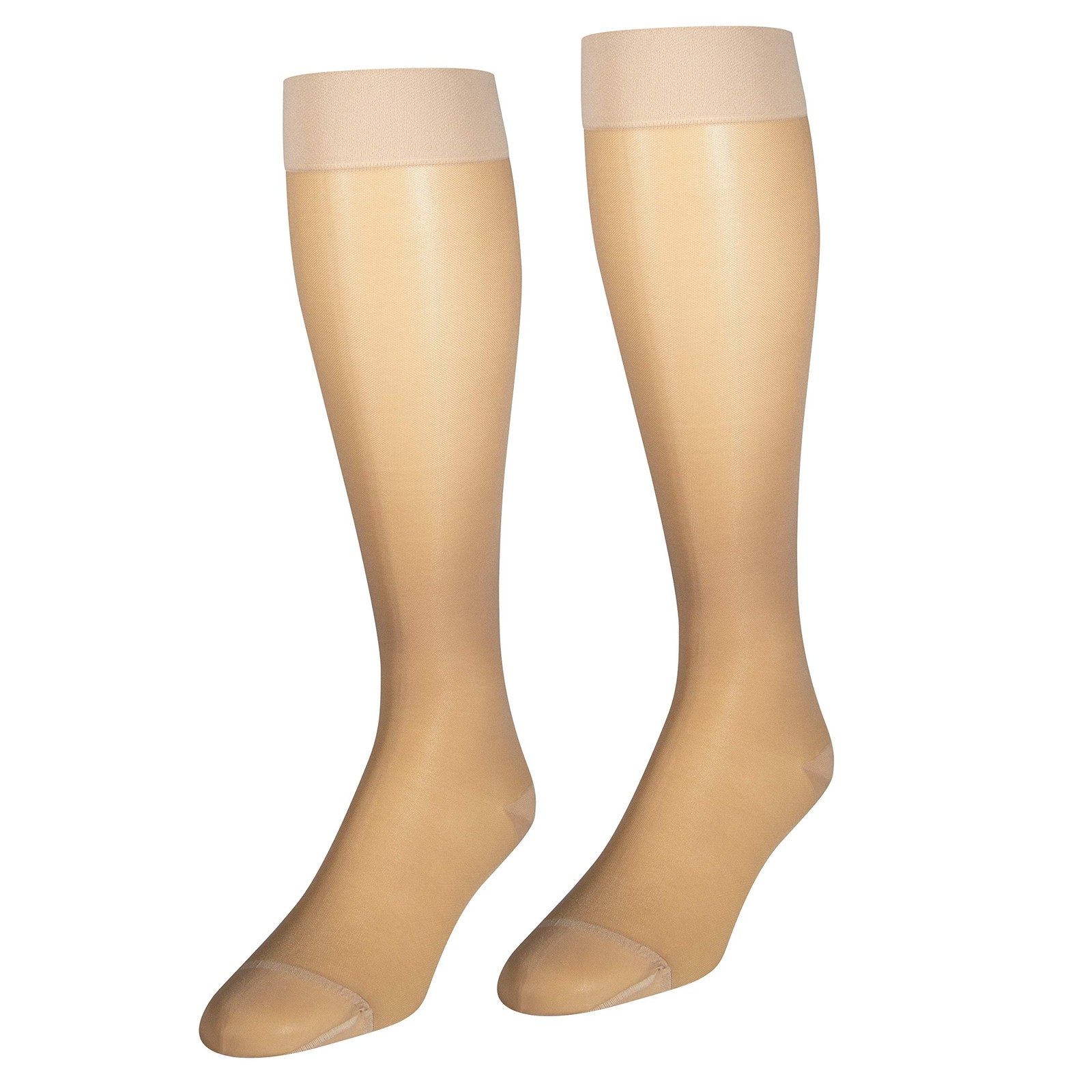 Sheer Compression Stockings, 15-20 mmHg Support, Women’s Medium Denier Nylons…