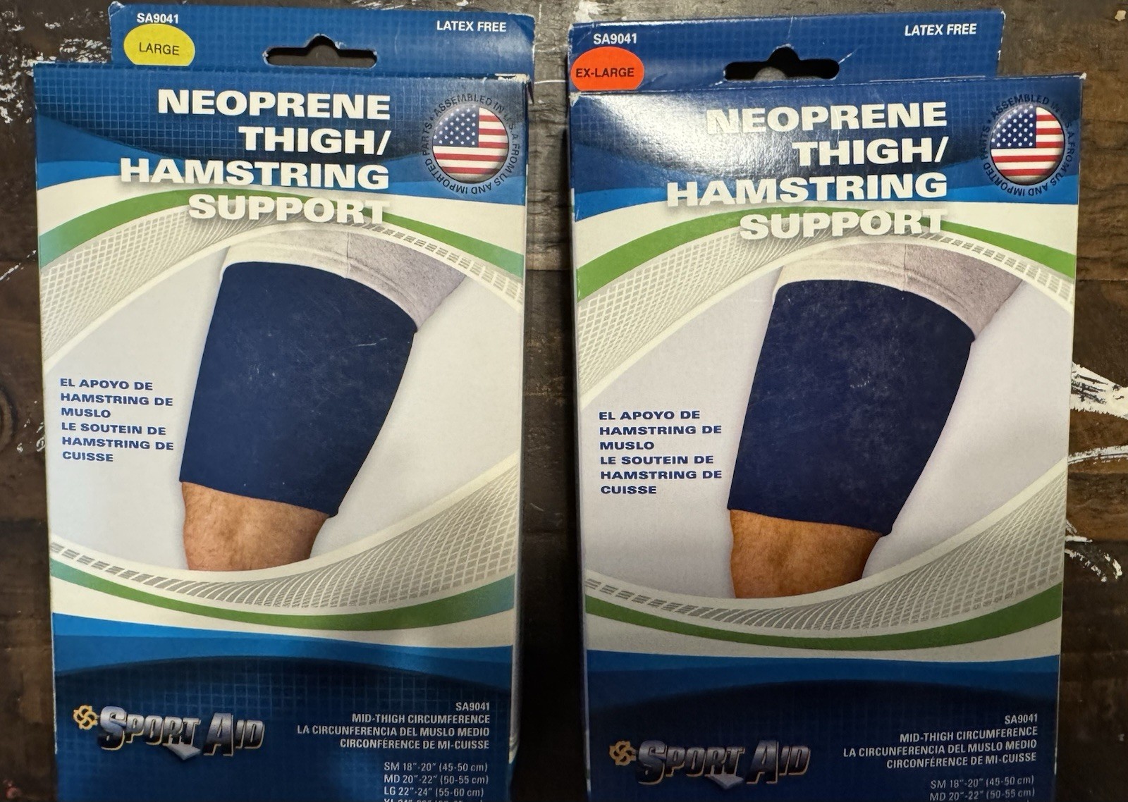 NIB Sport-Aid NEOPRENE THIGH / HAMSTRING SUPPORT Lot Of 4 Varies Sizes