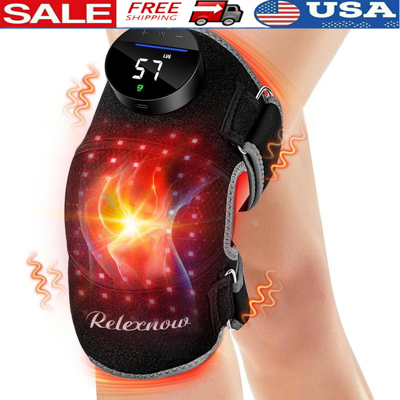 Wireless Red Light Therapy Knee Brace Heated Vibration Massage Pain Relief New