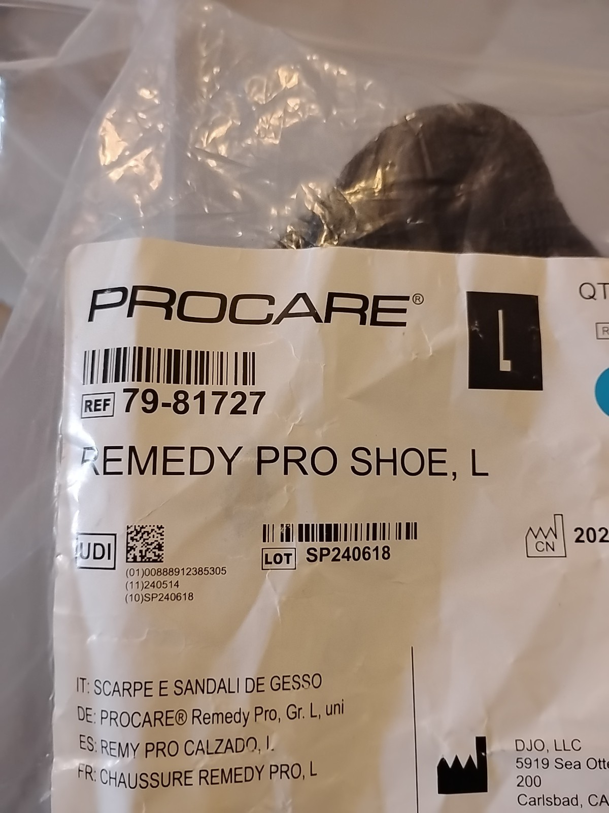 ProCare Squared Toe Post-Op Shoe Size: LARGE
