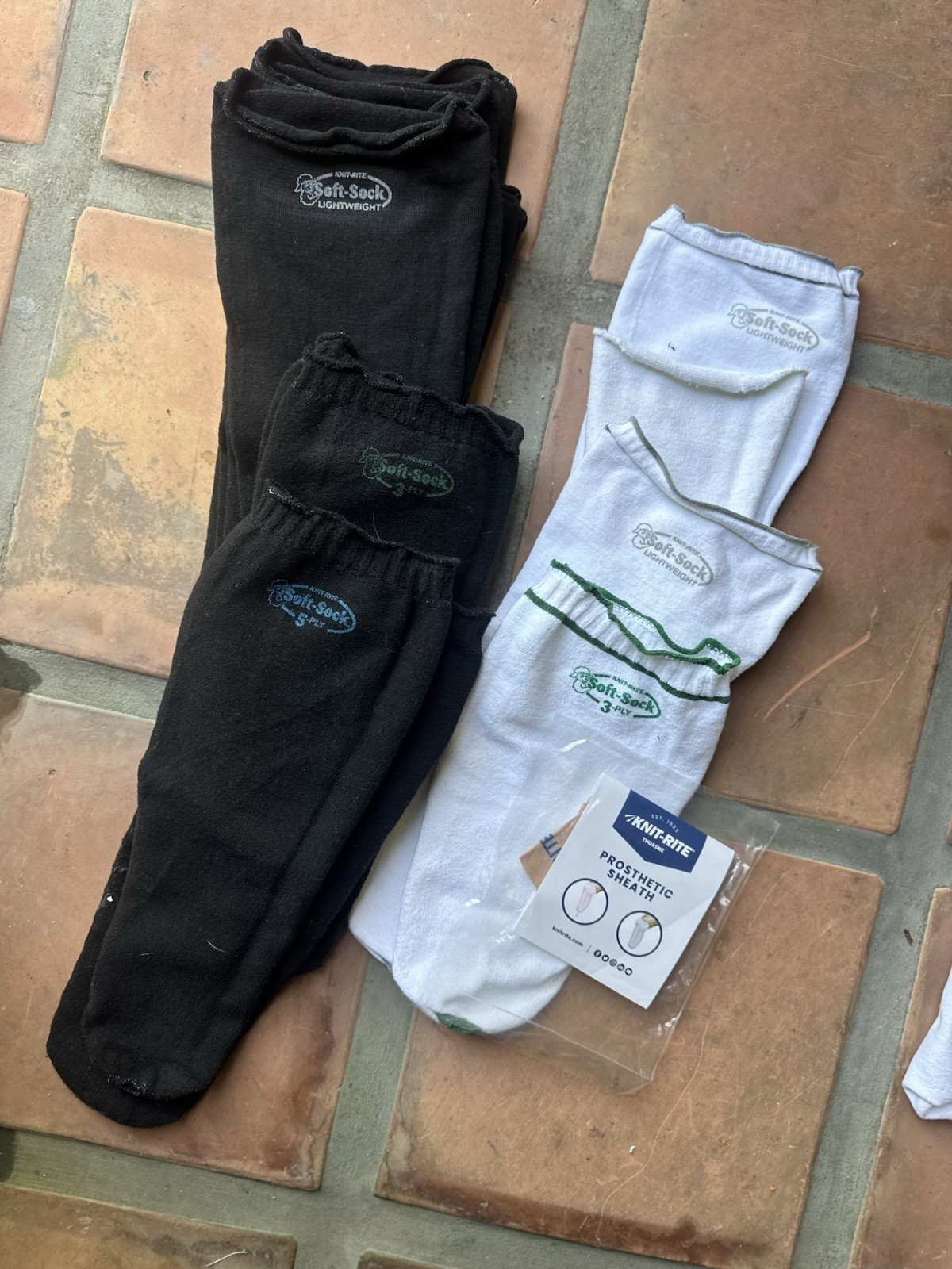 Knit-Rite Soft-Sock prosthetic sock Bundle