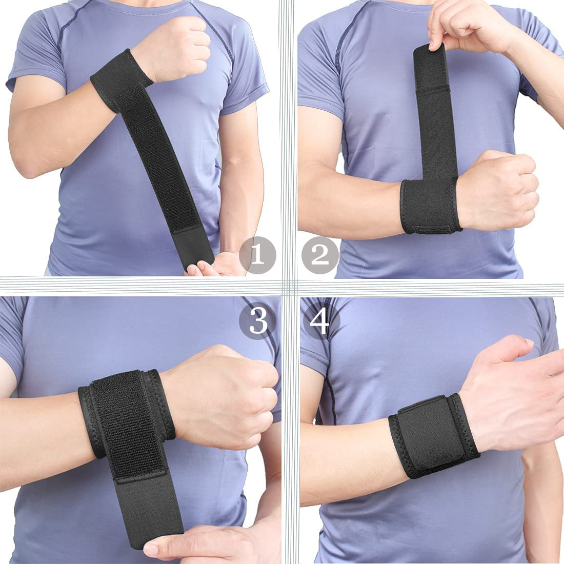 2 Pack Wrist Brace Adjustable Wrist Support Wrist Straps for Fitness Weightlifti