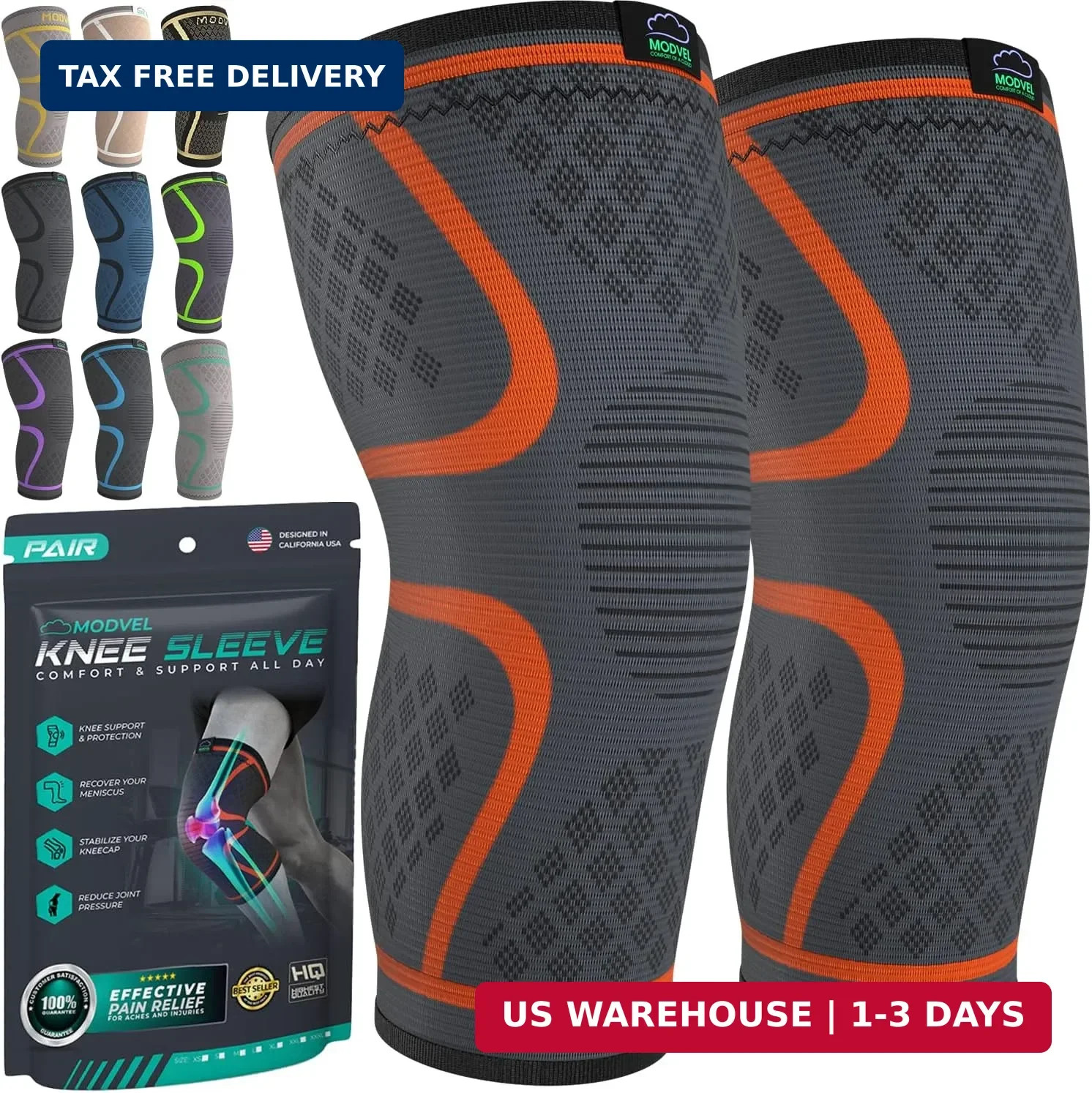 Knee Brace Compression Set 2pcs Running Sports Support