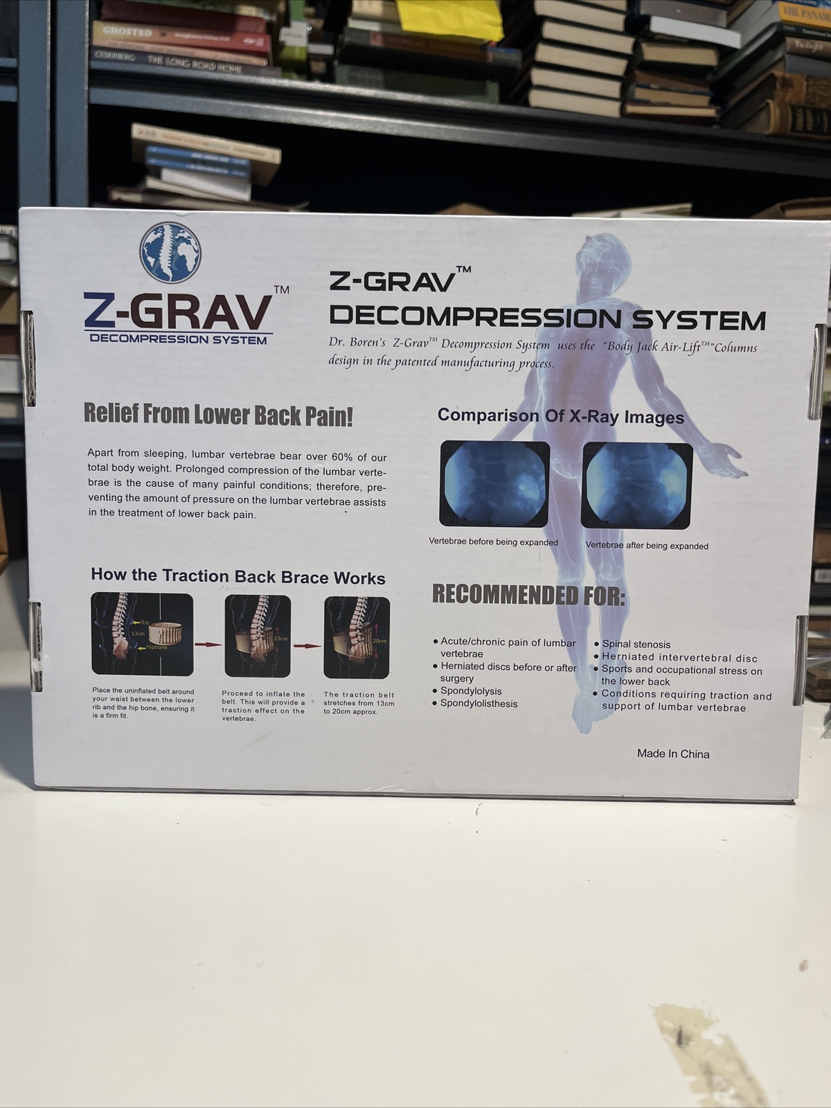 Z-Grav Decompression System Belt For Back Pain Relief Size XL