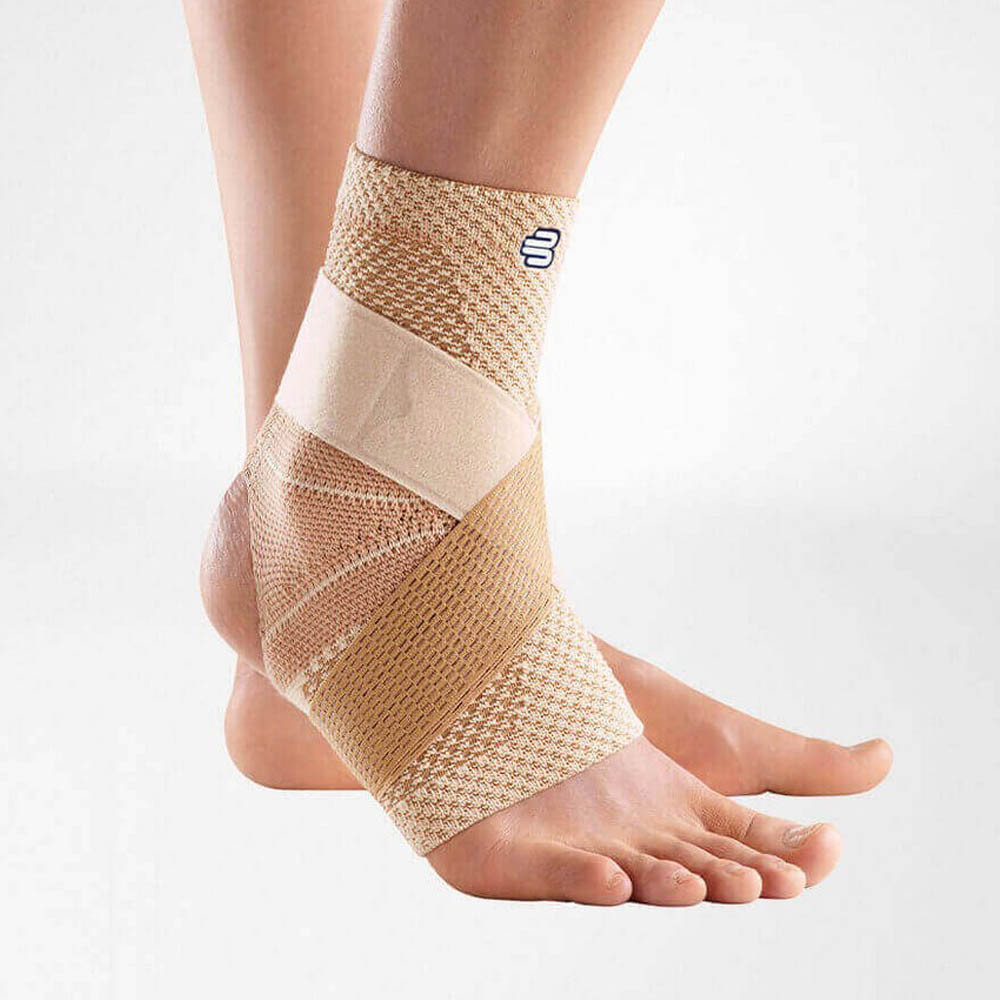 Bauerfeind Malleotrain S Open Heel Left Compressive Ankle Brace Beige Stable
