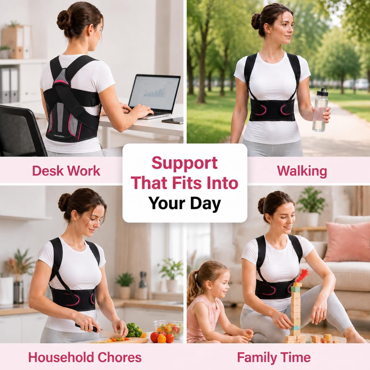Posture Corrector for Women, Adjustable Upper Back Brace with Wide Shoulder S…