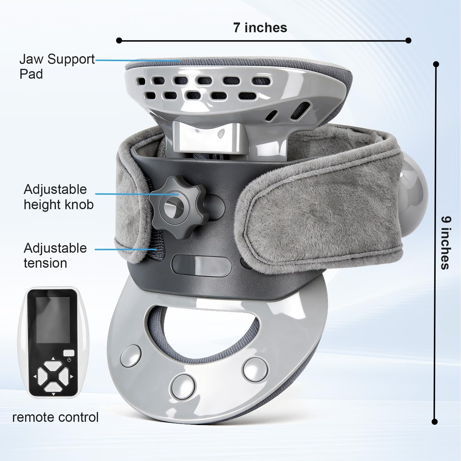 Adjustable Cervical Neck Traction Device Heated Neck Stretcher Brace 12-16 in