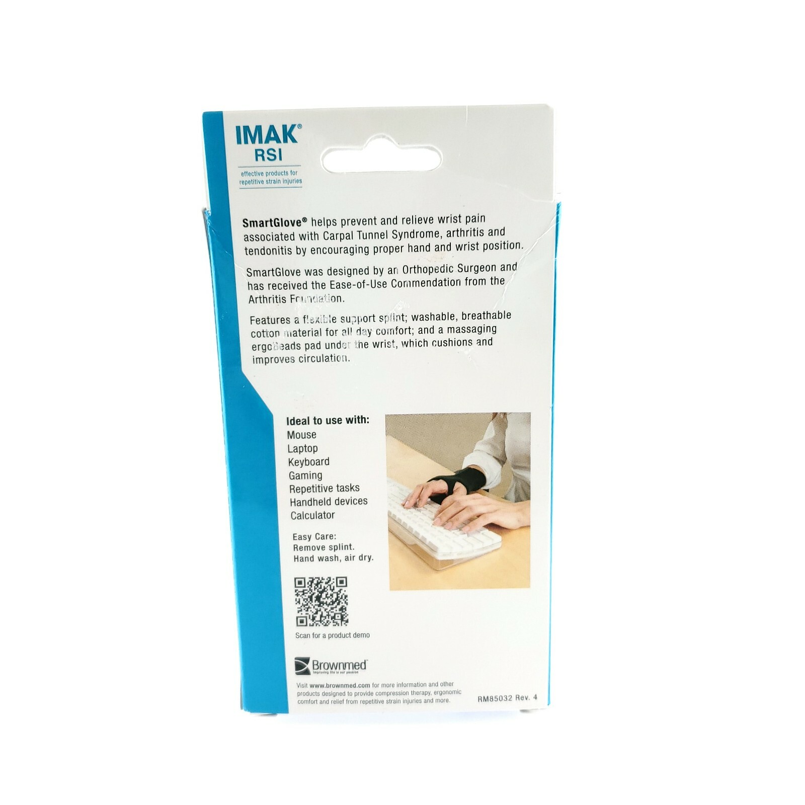Imak RSI Smart Large Glove Flexible Wrist Support Splint For Pain USA Seller