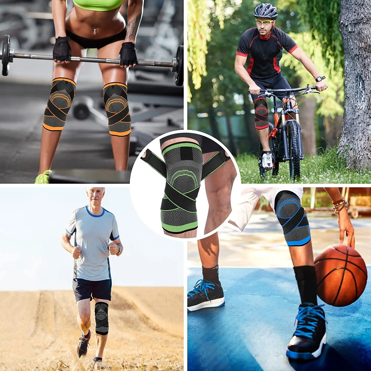 1/2pcs Knee Sleeve Compression Brace Support Sport Joint Pain Arthritis Relief