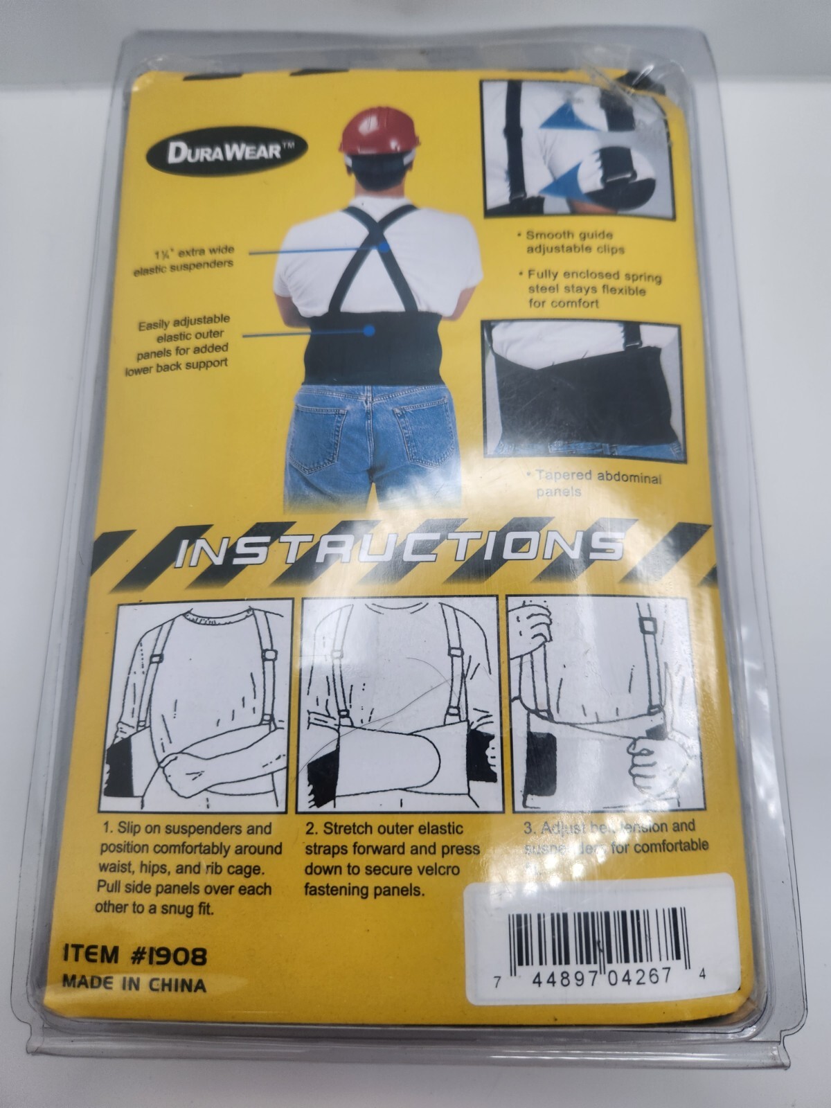 LIBERTY 1908 Durawear Ergonomic Back Support Belt Brace Size M 36″-40 (92-102cm)