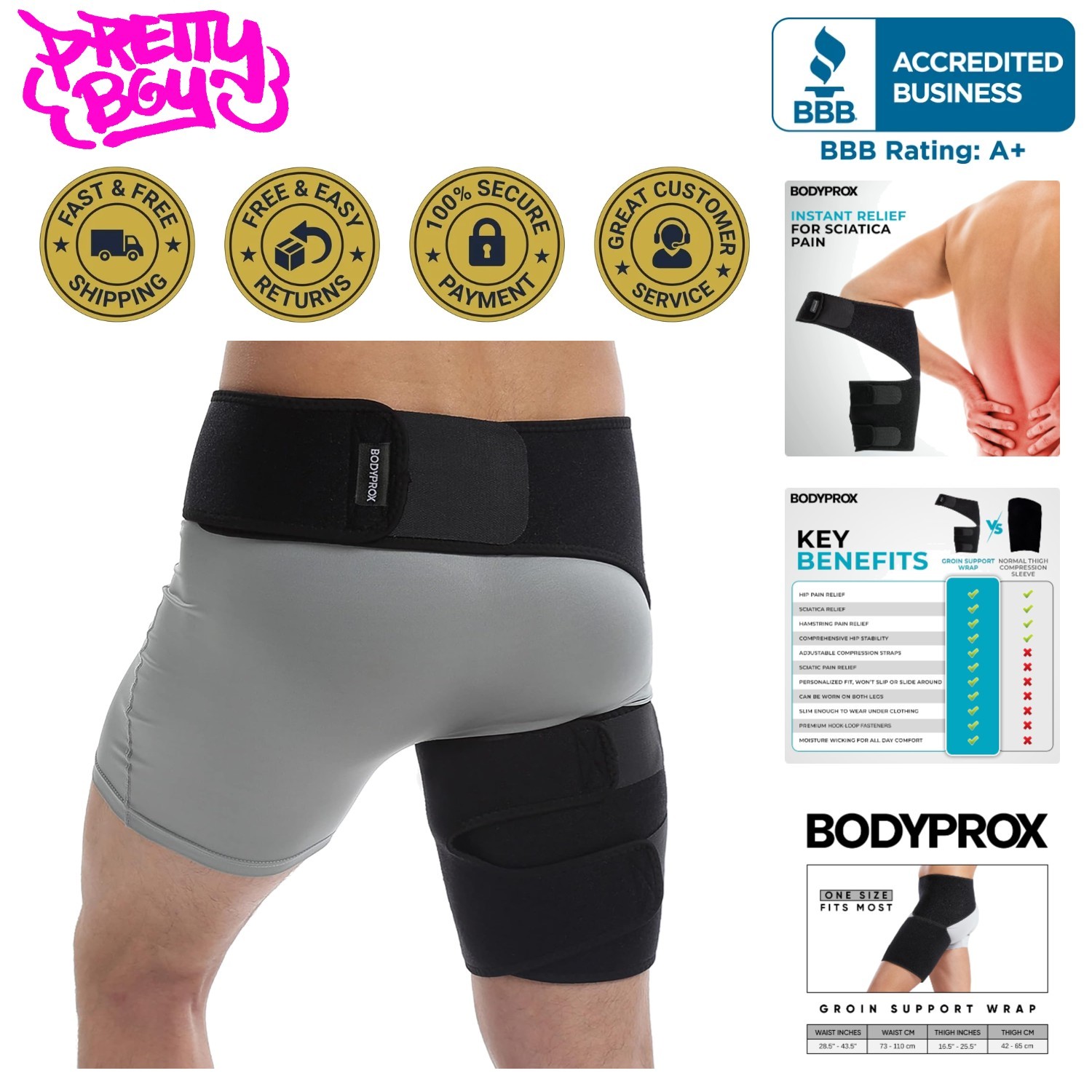 Neoprene Groin Support Wrap – Adjustable Pain Relief for Hip & Thigh