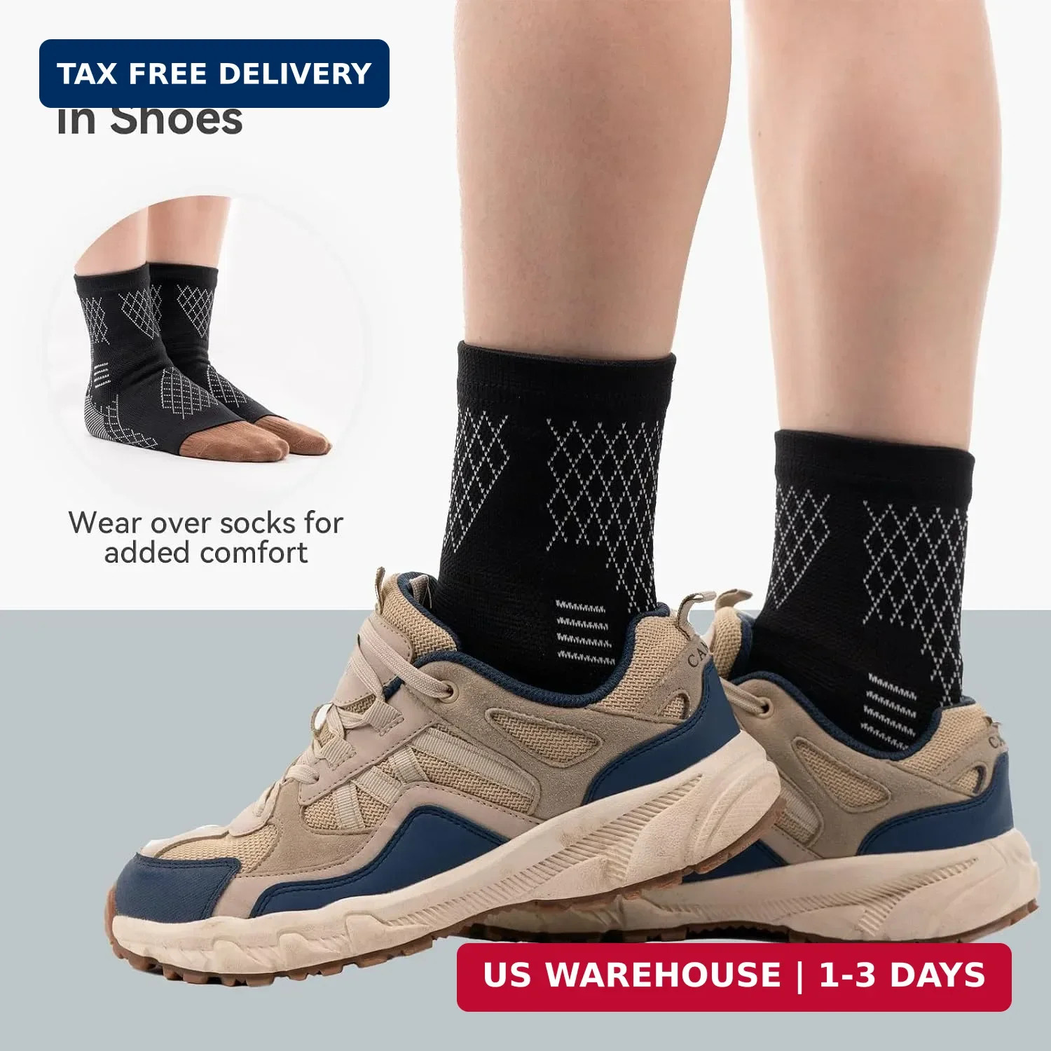 INDEEMAX 2 Pack Ankle Brace & Ankle Compression Sleeve for Women Men | Arch Supp
