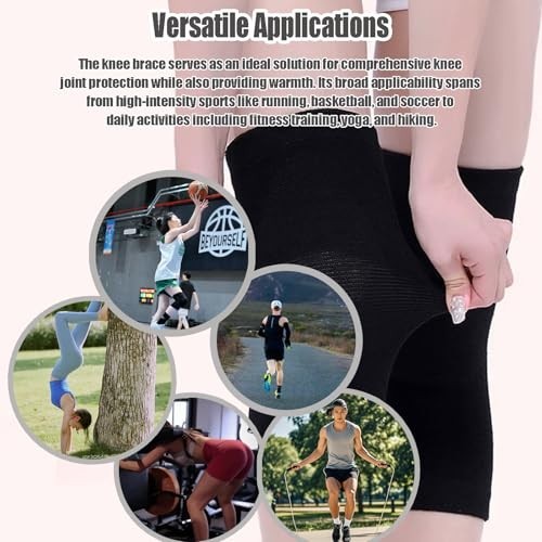 Compression Knee Sleeve – 2 Pairs Bamboo Charcoal Elastic Warm Brace for Arthrit