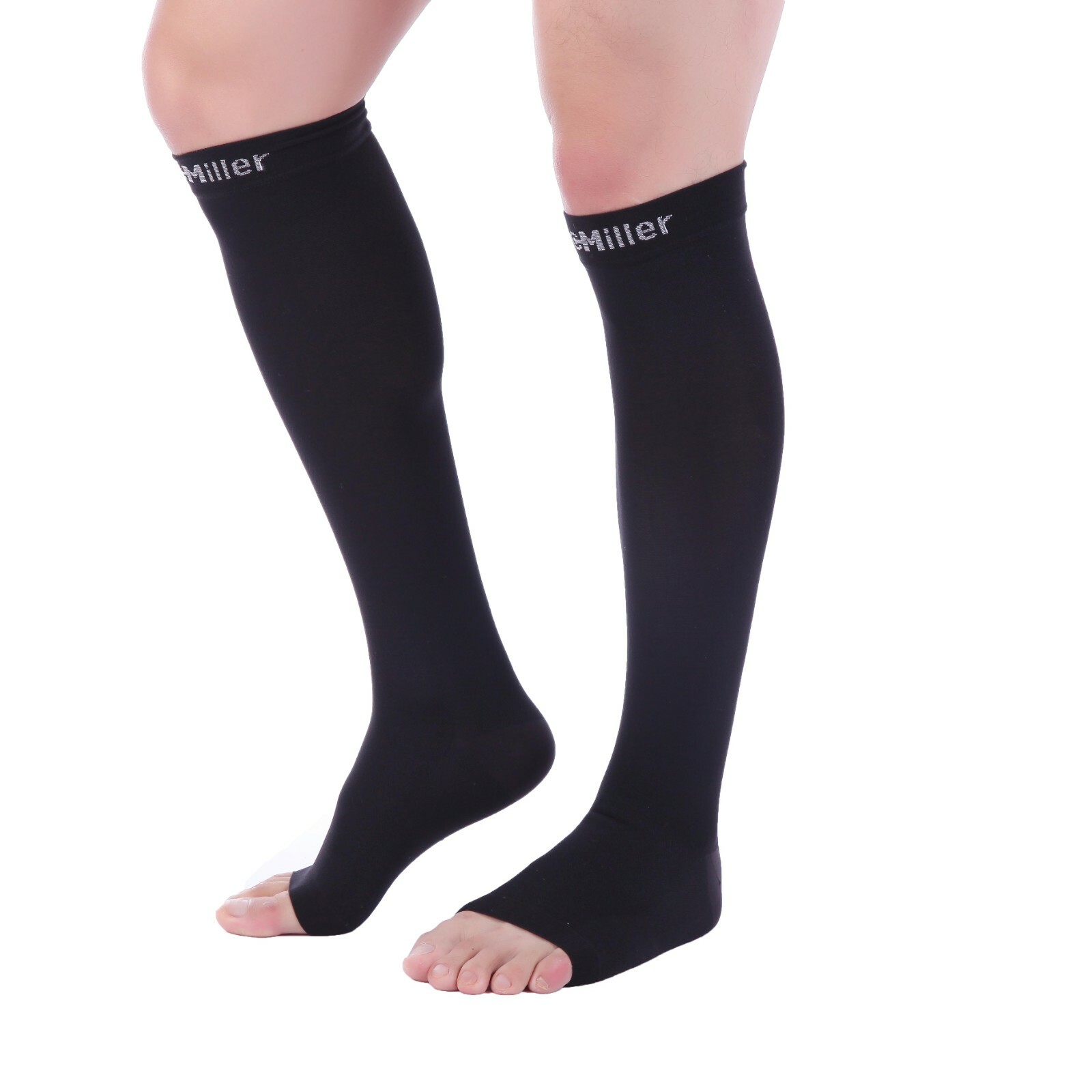 Doc Miller Open Toe Socks Compression Stockings 2030mmHg Sleeves Varicose Pain