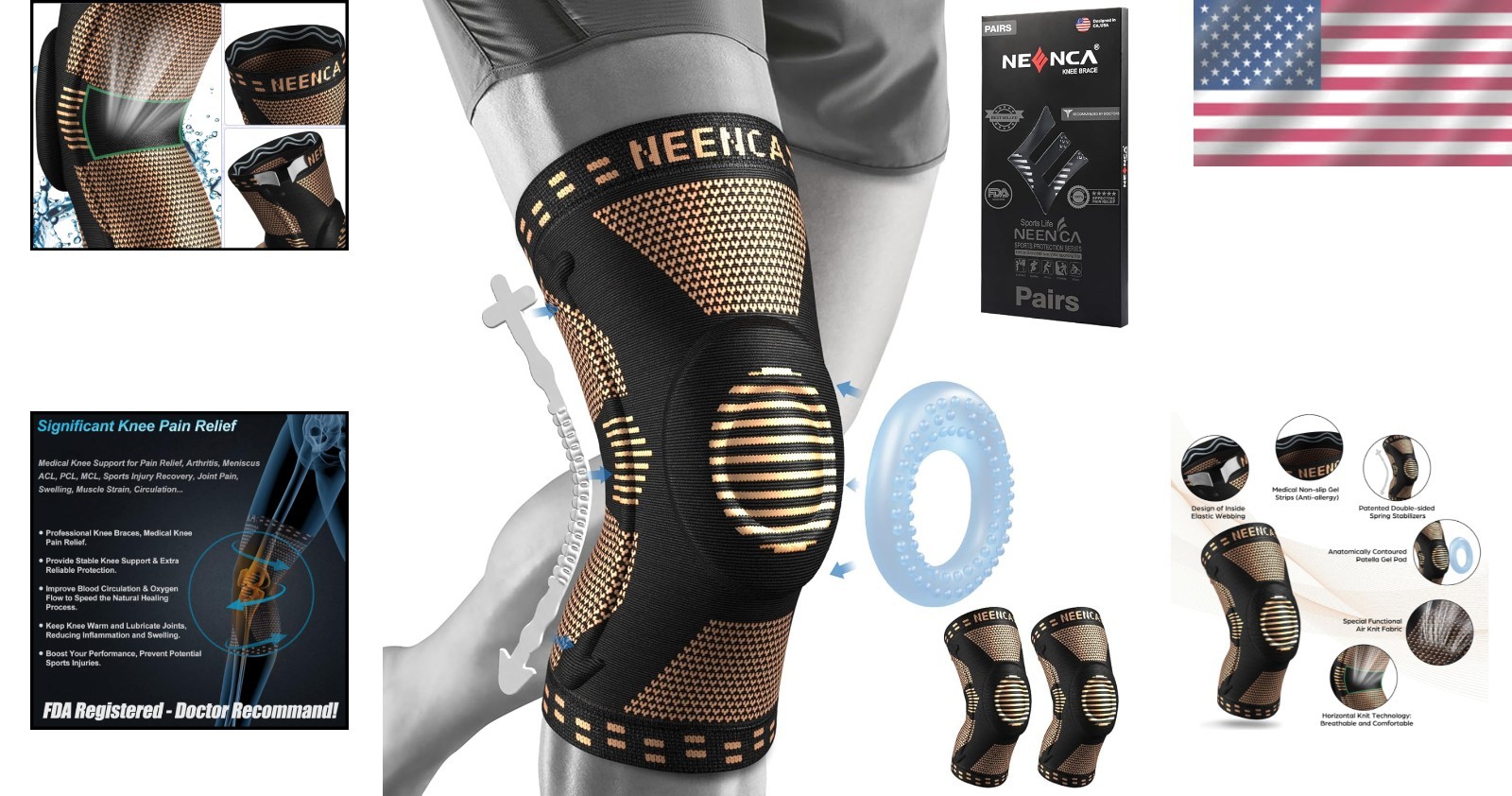 Innovative 2 Pack Knee Braces with Patella Gel Pad – Enhance Comfort & Stability