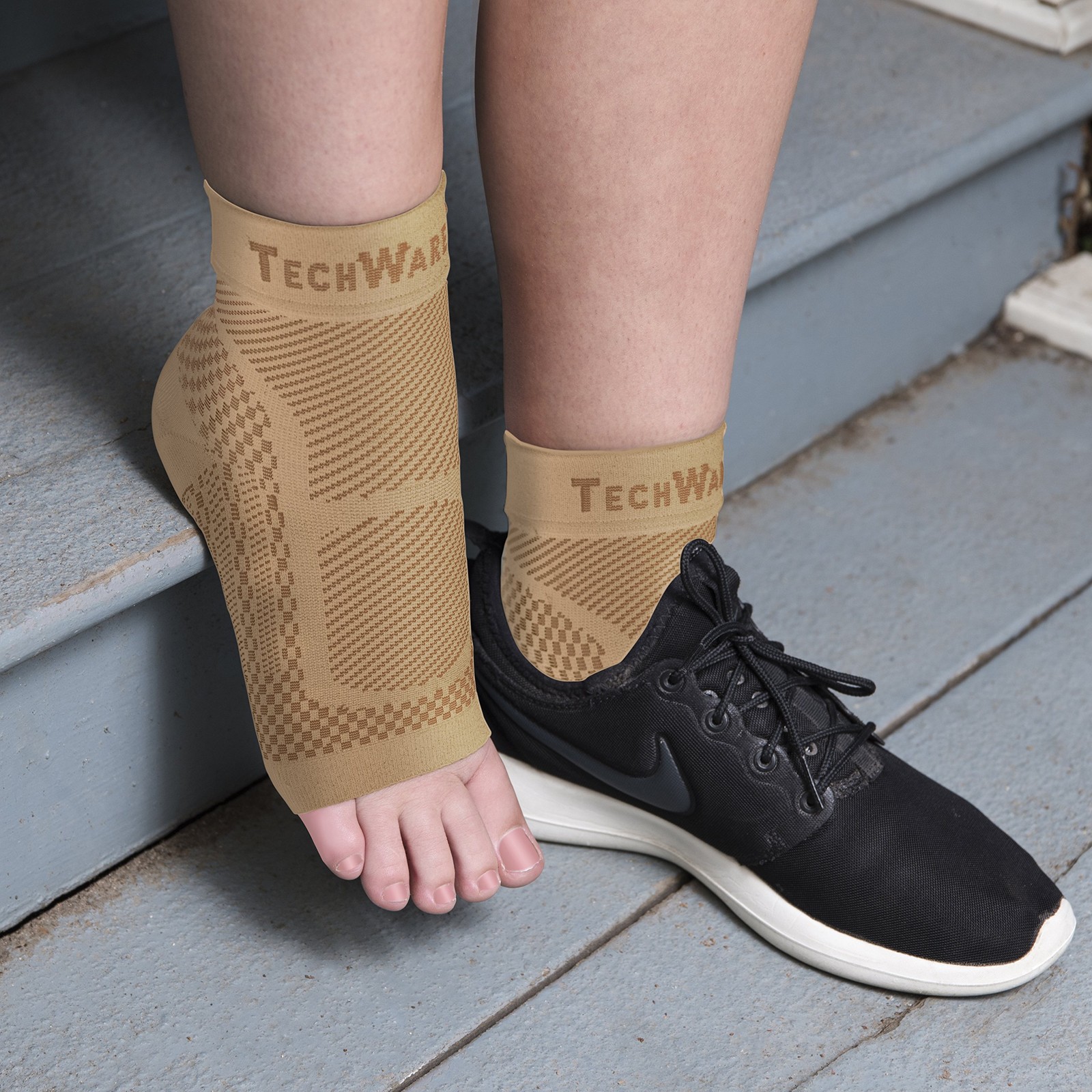 TechWare Pro Ankle Brace Compression Sleeve – Relieves Achilles Tendonitis, J…