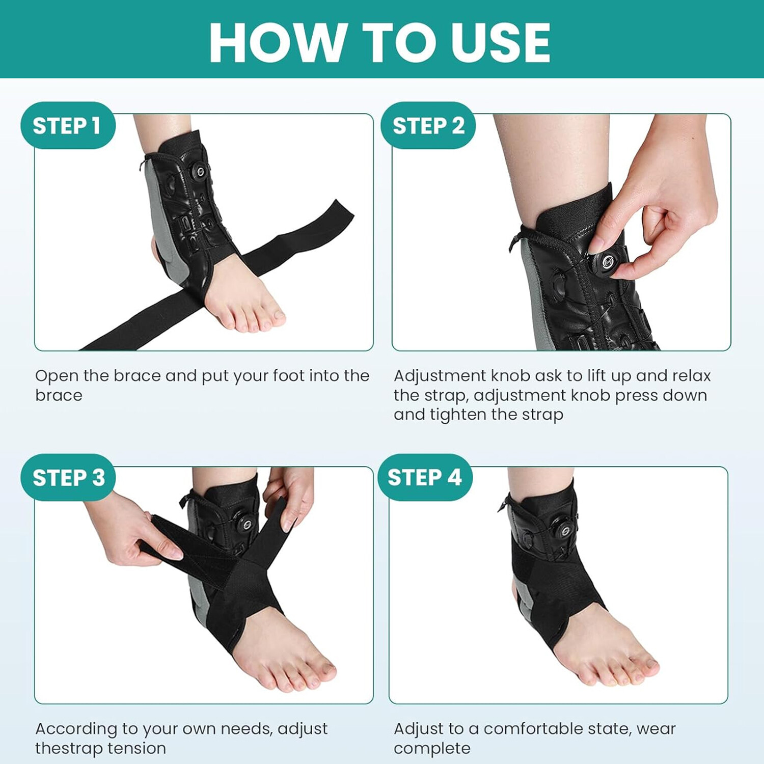 Ankle Brace Support Stabilizer Guard Tendonitis Achilles Sprain Foot Drop Strap