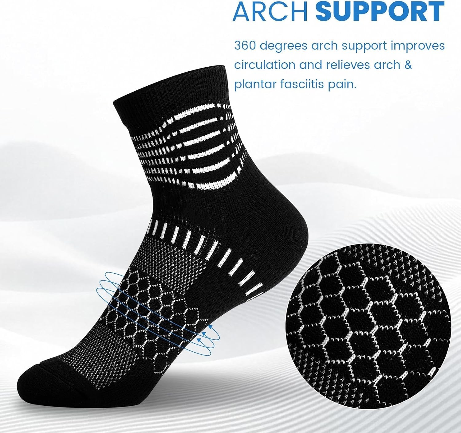 Ankle Compression Socks for Men & Women – 3/5 Pairs for Plantar Fasciitis Relief