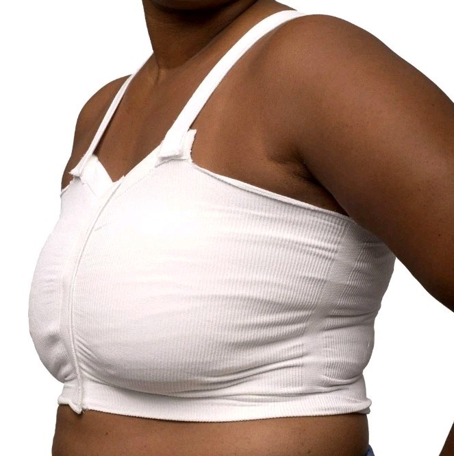 Dale Medical 703 Post-Surgical Bra with Detachable Straps, White, Size Large