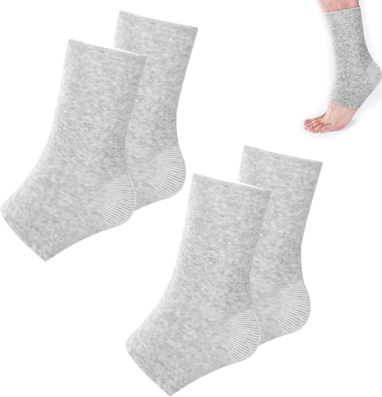 2 Pairs of Compress Bamboo Foot Sleeves Keep Warm Ankle Socks Suitable for Cold