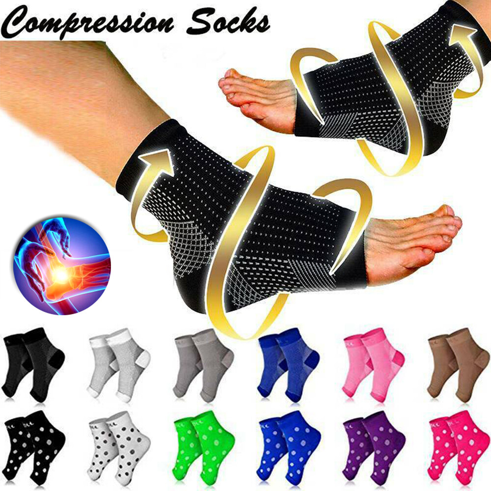 Compression Socks Sleeve Ankle Arch Support Plantar Fasciitis Heel Foot Pain US