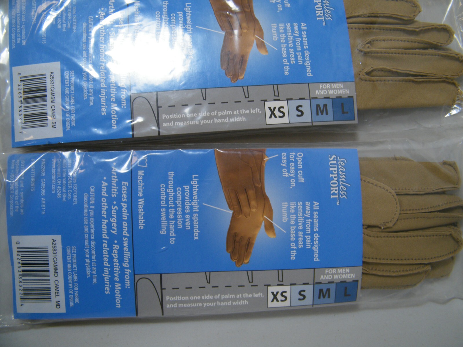 (4) PAIRS ISOTONER THERAPEUTIC GLOVES EASES PAIN & SWELLING S, M, & L