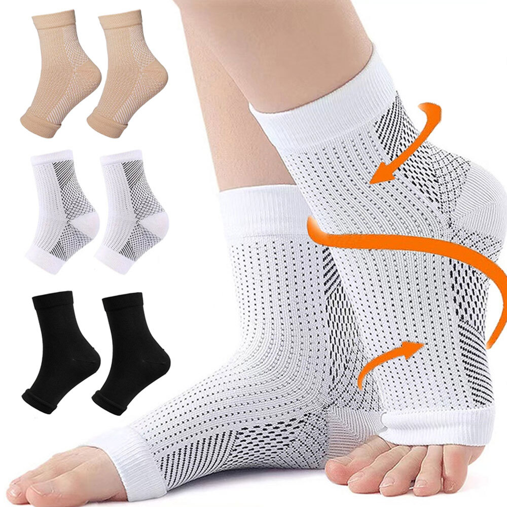 3 Pairs Foot & Ankle Brace Socks for Sprained Ankle Compression Sleeve Foot