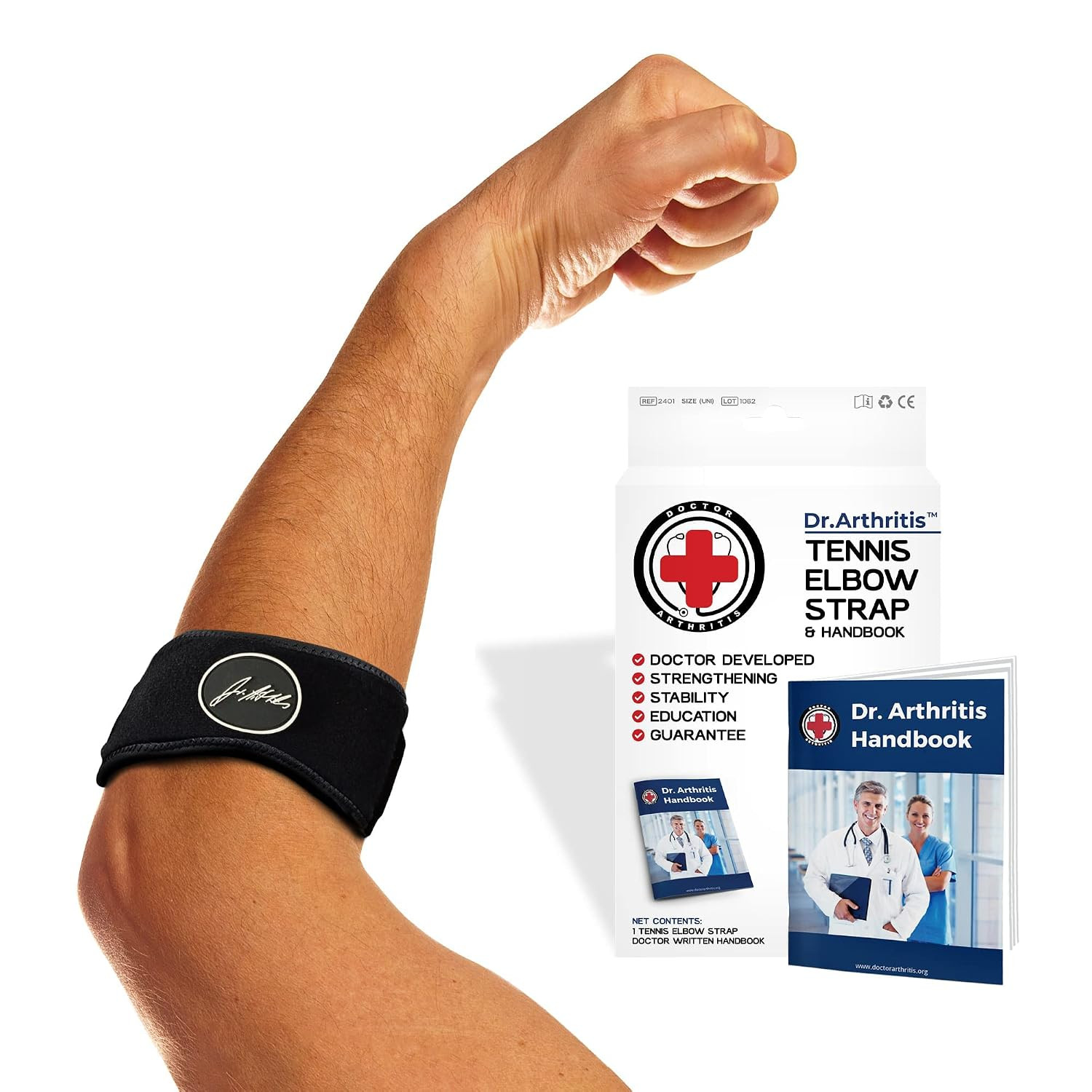 Tennis Elbow Brace & Adjustable Arm Band Support for Pain Relief for Tendonitis,