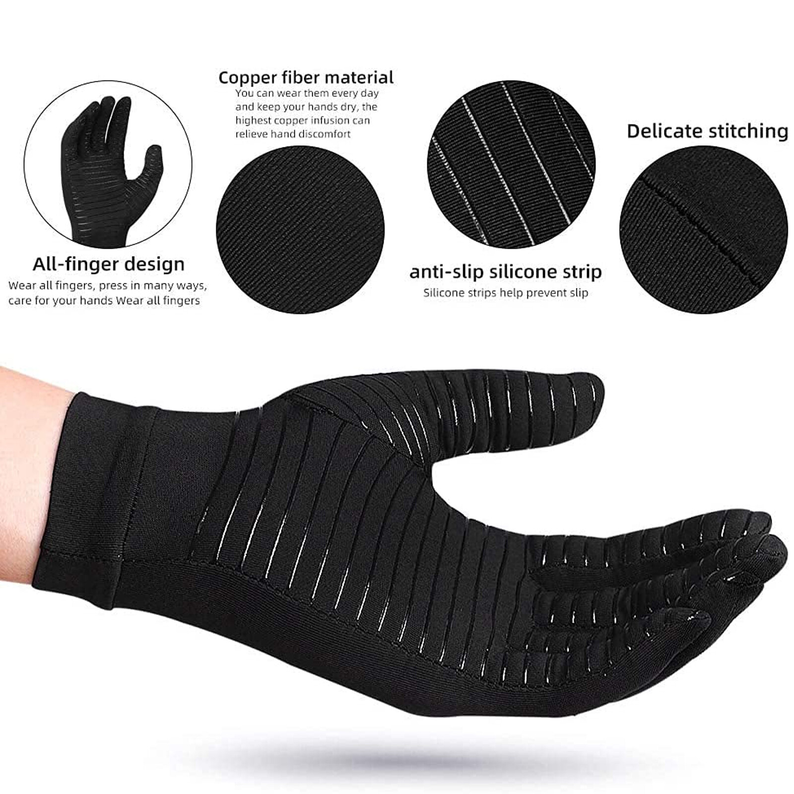 Arthritis Gloves Compression Hand Support Joint Pain Relief Sports Gloves Unisex