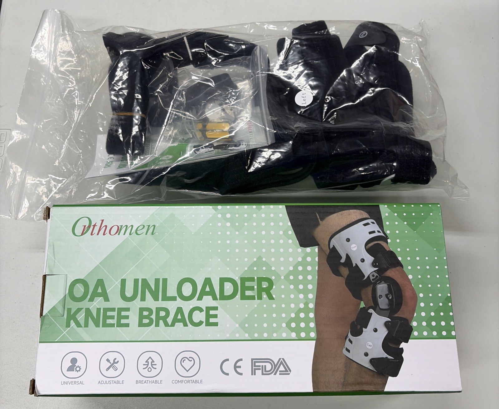 Orthomen OA Unloader LEFT Knee Brace, Adjustable Hinged Unisex Support