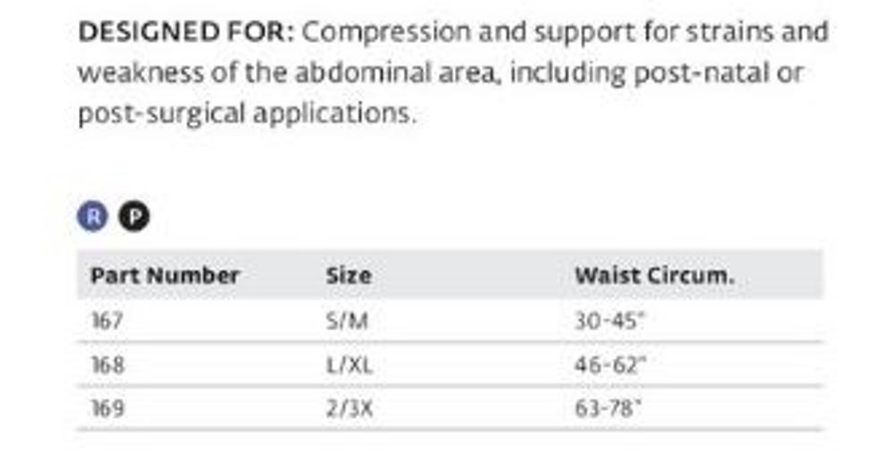DJO Bell-Horn Abdominal Support Small/Medium – Post Natal or Surgical Applicatio