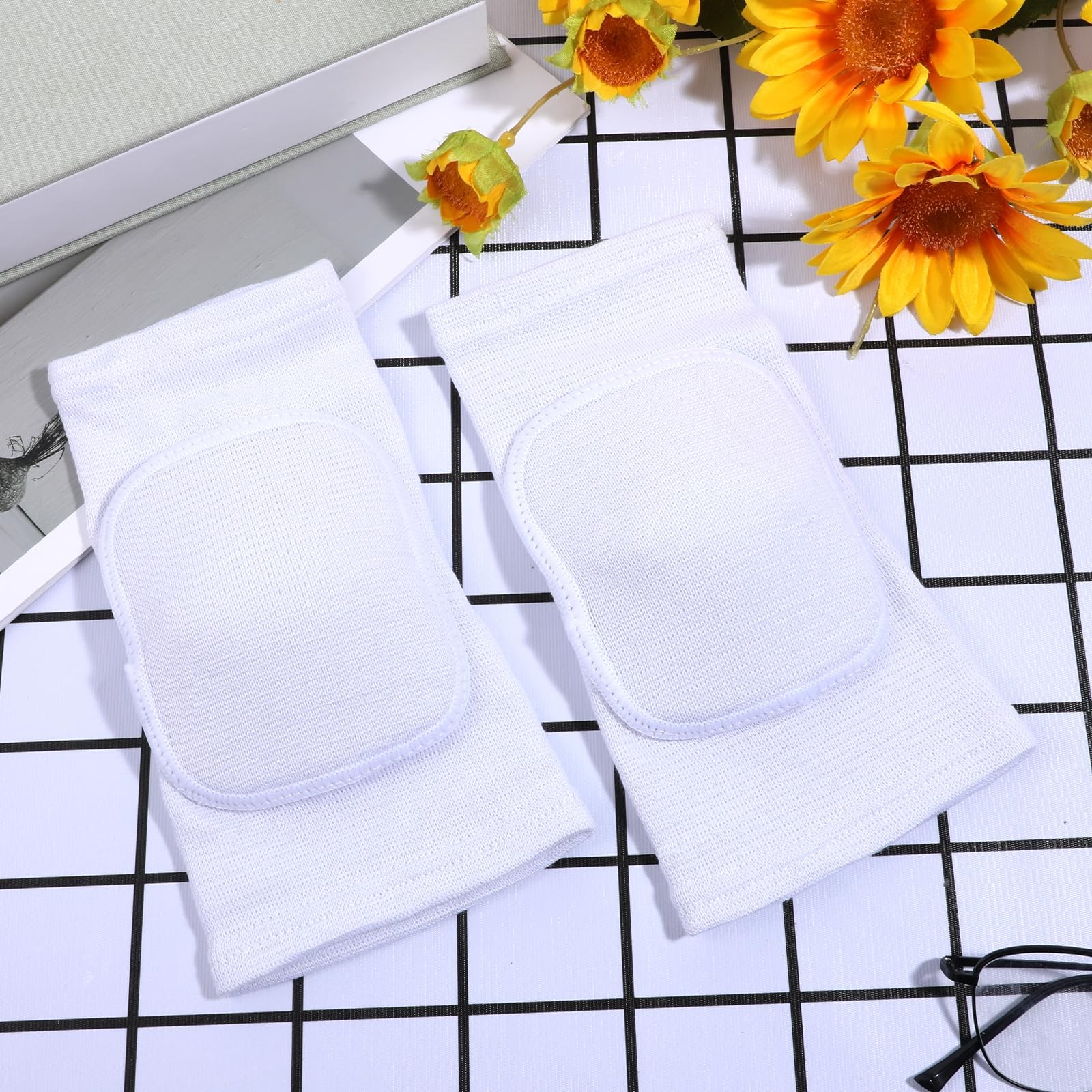 1 Pair Elbow Pads Thicken Sponge White Breathable Protective Arm Support Sports