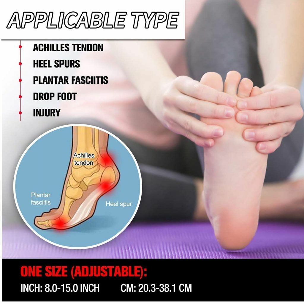 Plantar Fasciitis Night Splint Foot Drop Brace For Heel Pain Relief Adjustable