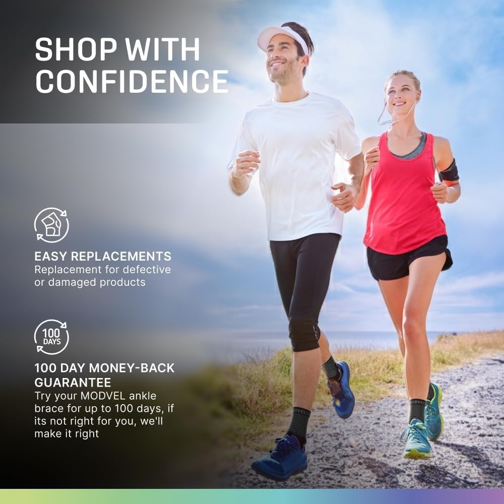 Ankle Compression Sleeve – Relief for Tendonitis & Sports Injuries – Medium