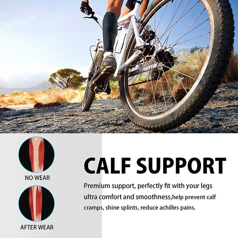 Calf Sleeves Leg Support Compression Socks Running Shin Splint Varicose Vein USA