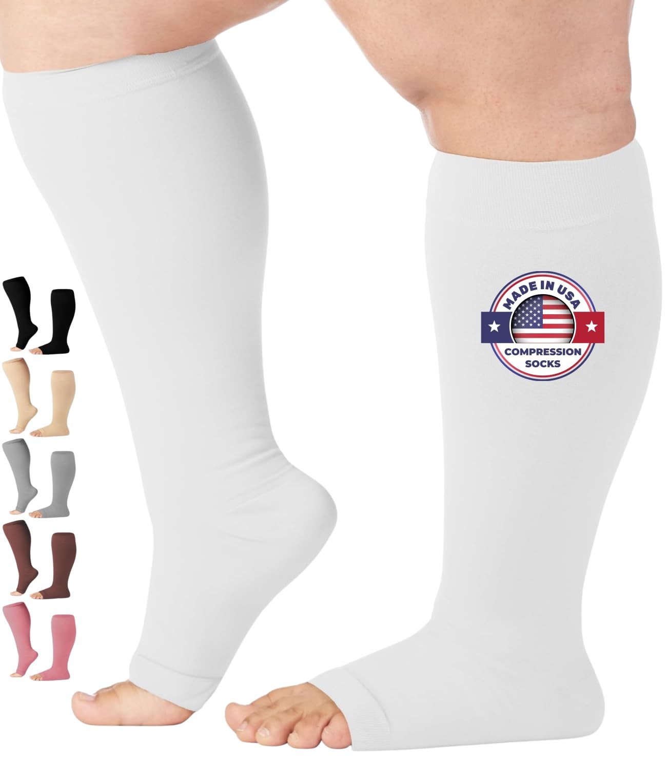 Mojo Toeless Compression Socks Women Men 20-30 mmHg Open Toe AB211 Support