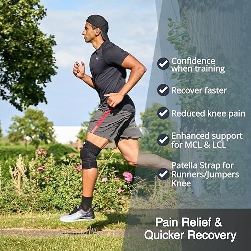 Knee Brace for Meniscus Tear & Arthritis Support – Adjustable Wraparound Strap,