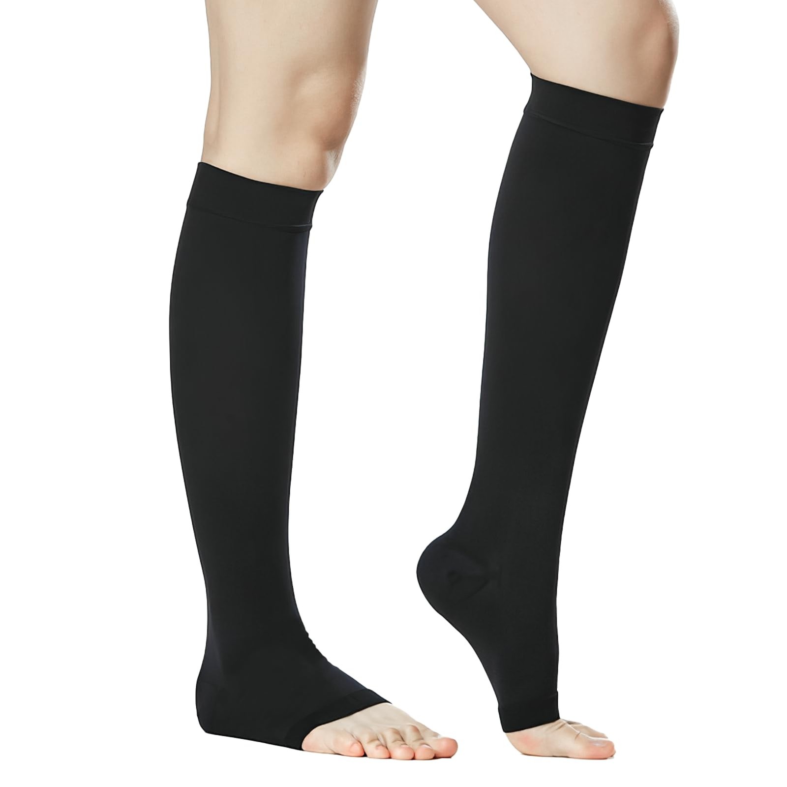 20-30 MmHg Medical Toeless Compression Socks for Women and Men,Legs S, Black