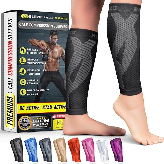 Calf Compression Sleeve Footless Socks Shin Splints Pain Relief for Runners