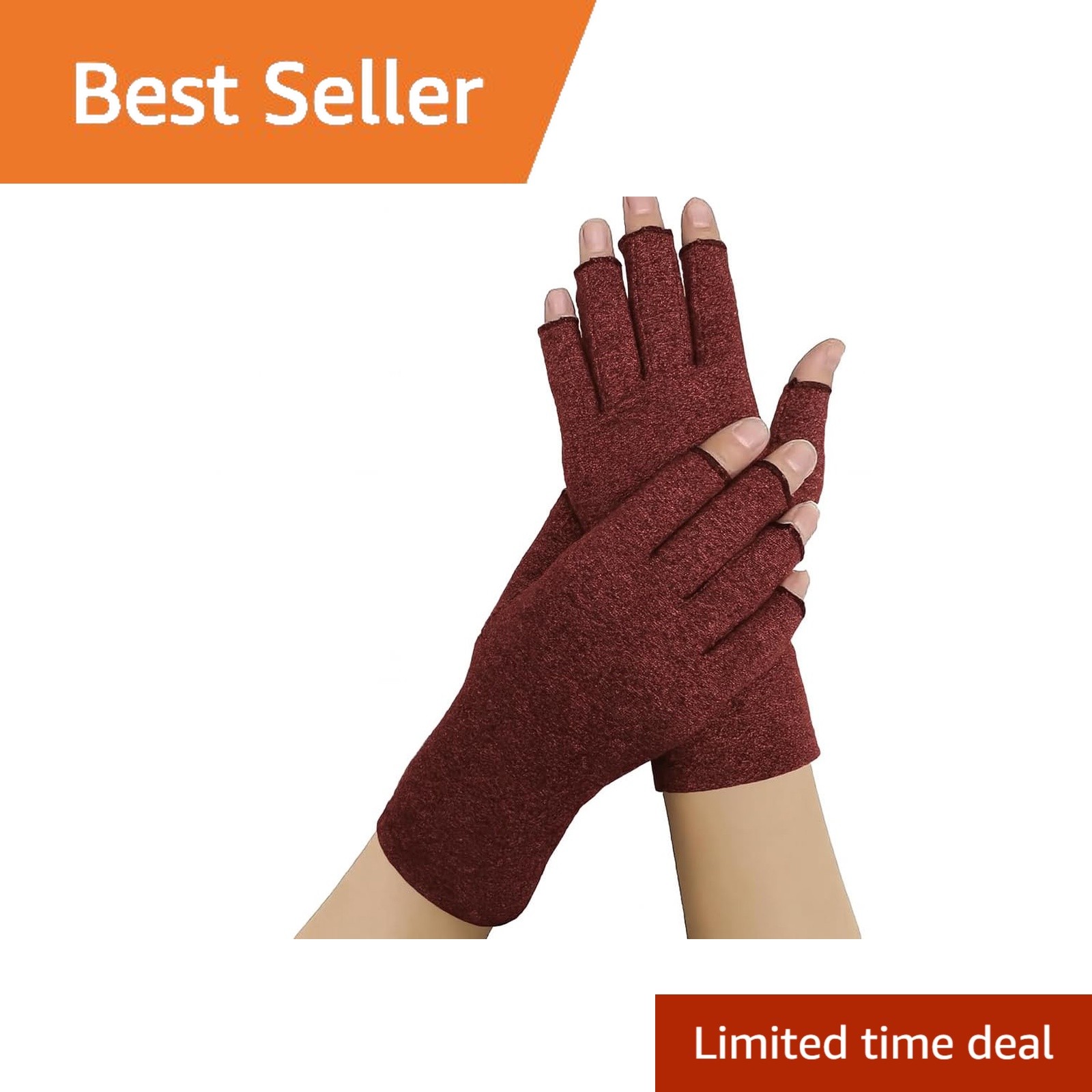 Dr. Arthritis Compression Gloves Medium Maroon