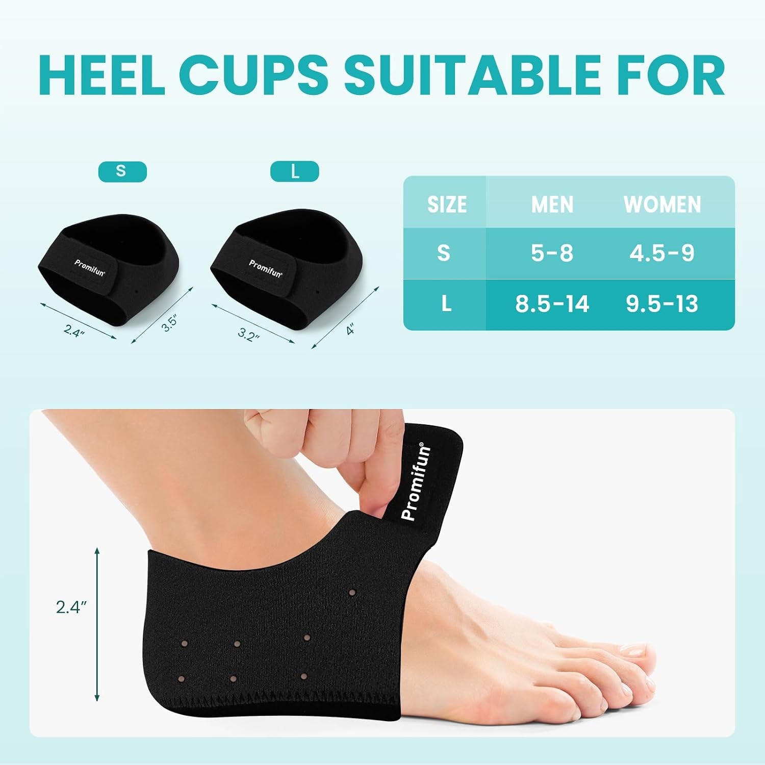 Plantar Fasciitis Heel Cups, Heel Spur Cups, Achilles Heel Cups for Relief
