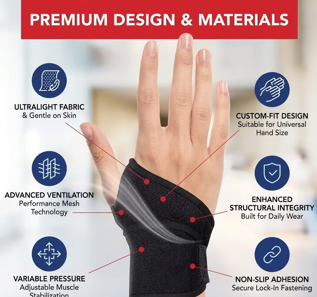 Adjustable Wrist Support Brace Guard Strap Carpal Tunnel Sports Gym Pain Relief