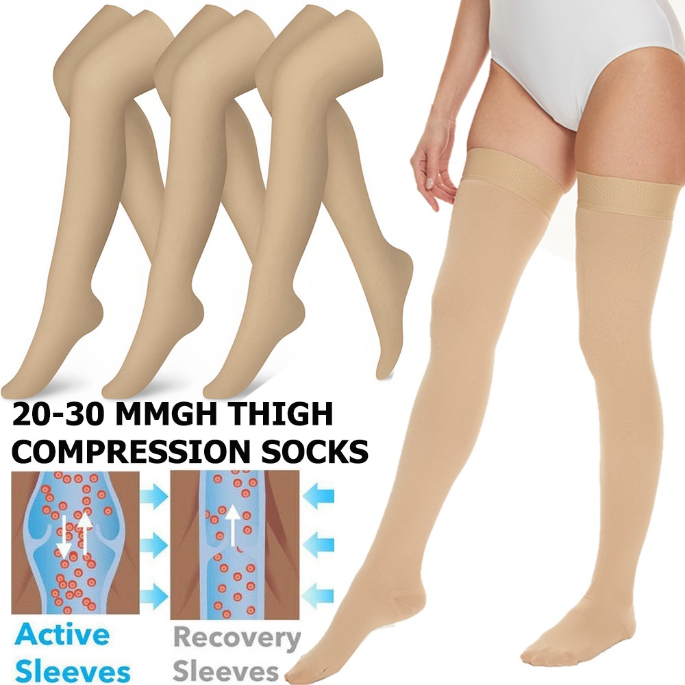 Compression Thigh Sleeve Leg Pain Relief Socks Knee High Brace Support Men Women