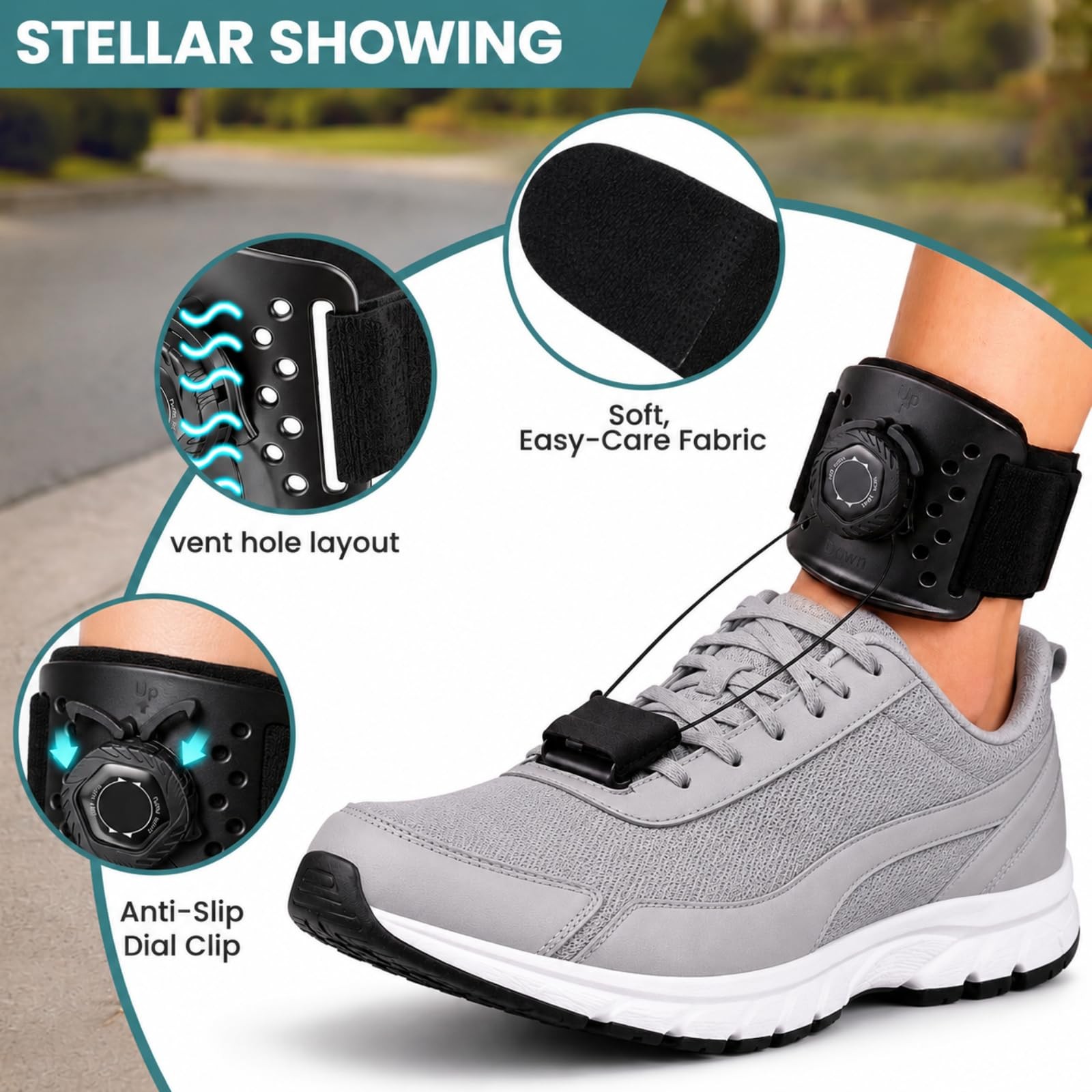 AFO Foot Drop Brace Dial Control Walking Lightweight Shoe Fit Left Right Leg
