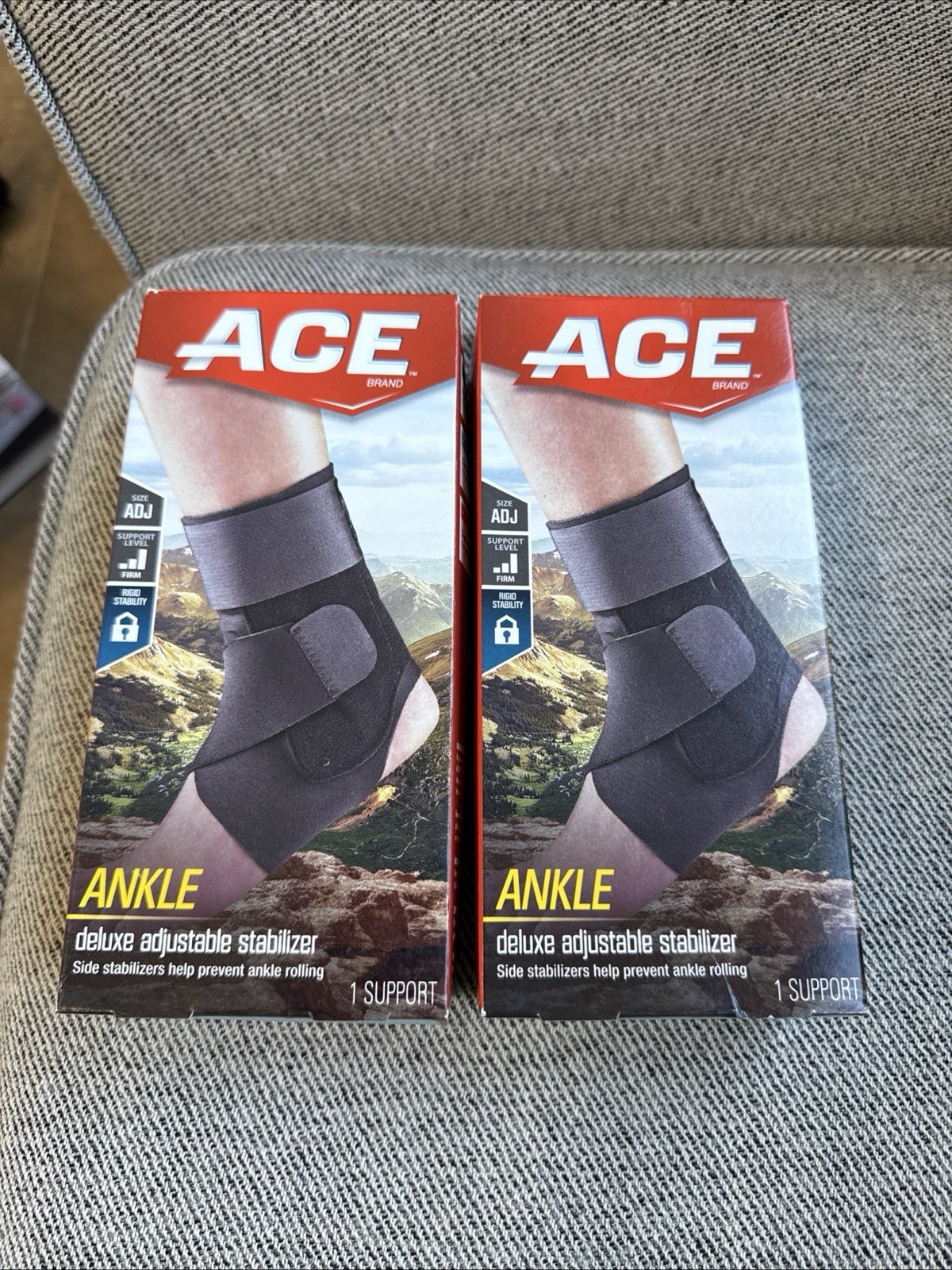 ACE Brand Deluxe Ankle Stabilizer, Adjustable, Comfortable 2 Pack