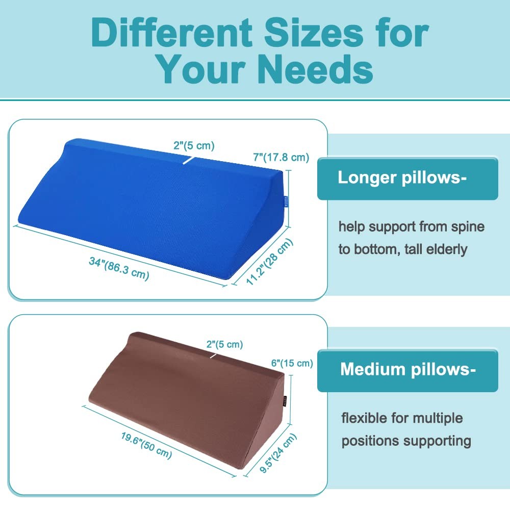 AOSSA Wedge Pillow for Sleeping, Foam Body 1 Count (Pack of 1), Blue