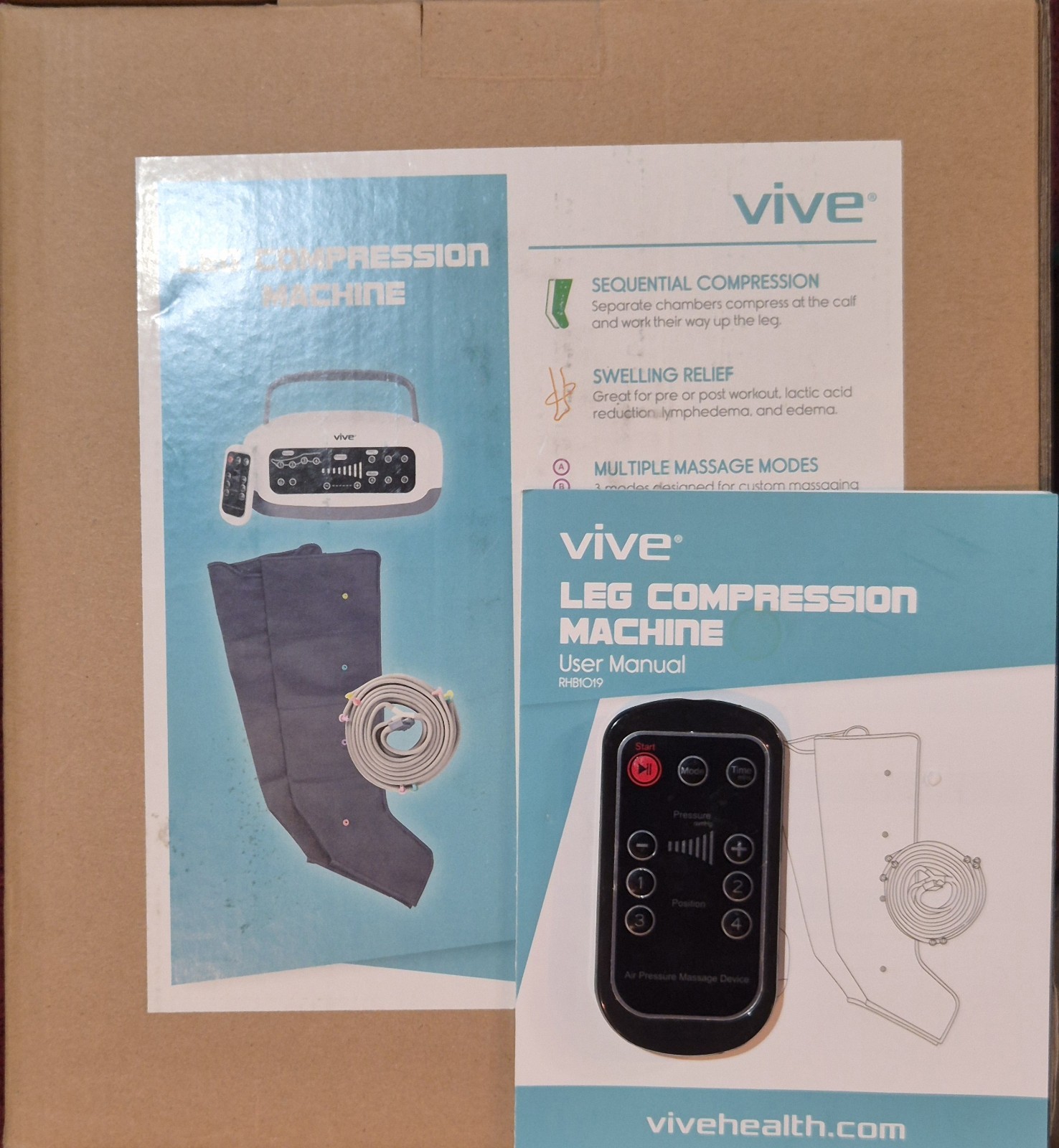 Vive Leg Compression System RHB1019 with Remote Control. Rehab therapy at home.