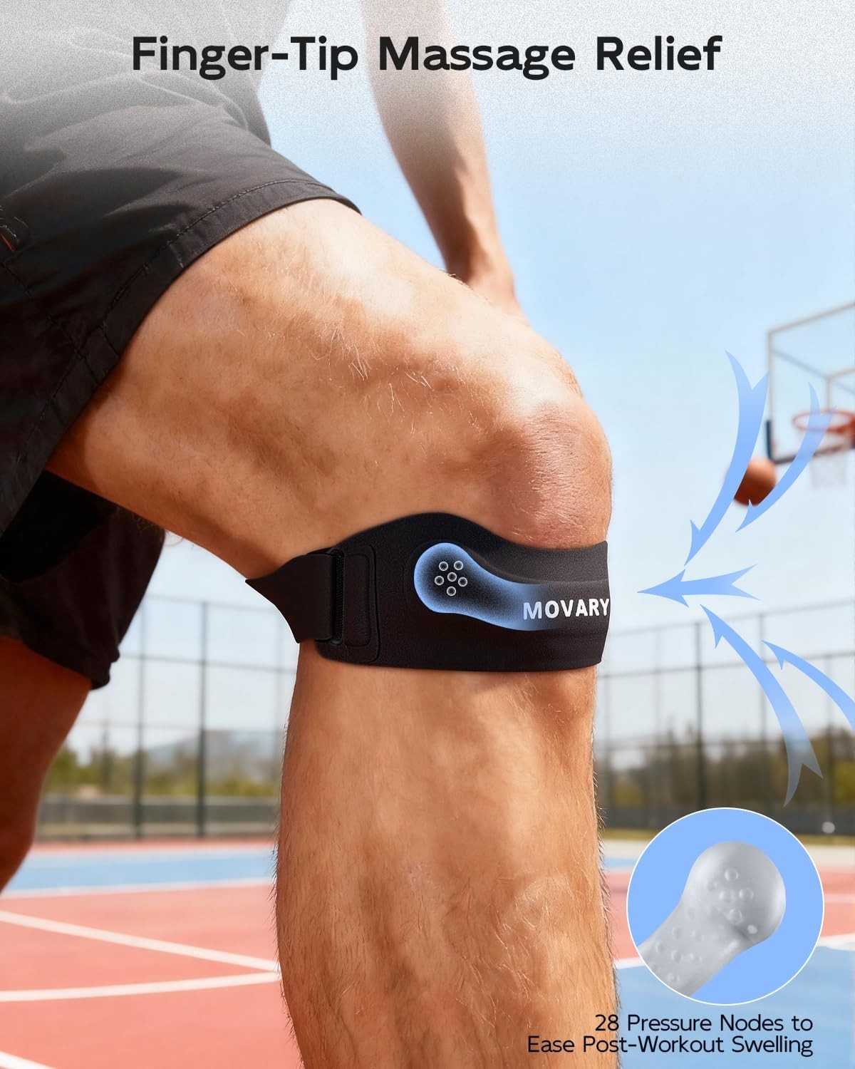 Patellar Tendon Support Strap 2-Pack | Adjustable Knee Bands for Running, Hiking